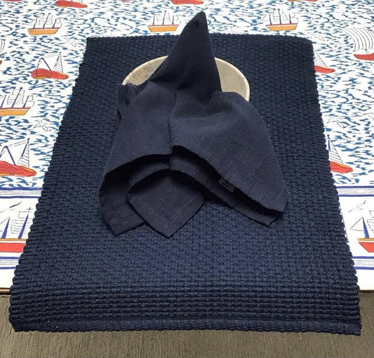 Napkins Woven Homespun Solid Navy