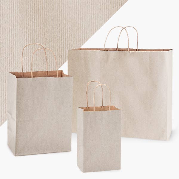 Recycled Shadow Stripe Kraft Paper Retail Shopping Bags