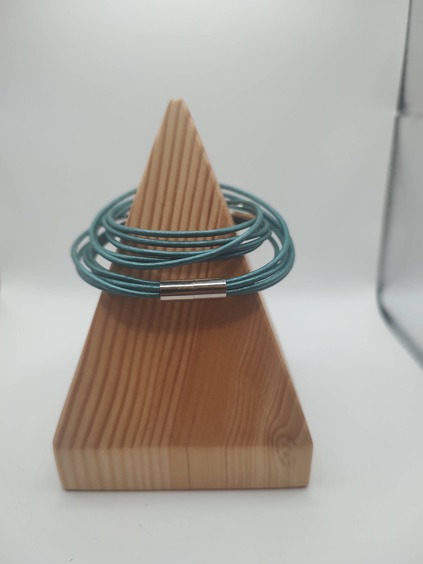 Metallic Turquoise Original Leather Wrap Bracelet