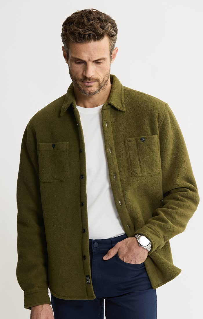 Sherpa Bonded Polar Fleece Shirt Jacket
