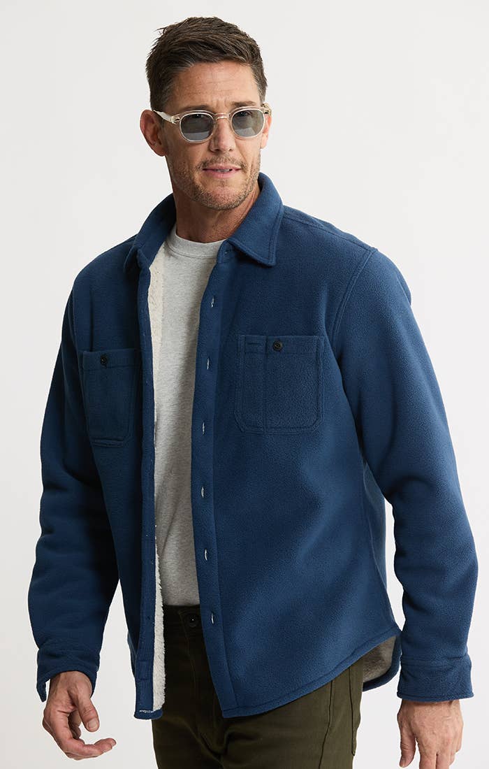 Sherpa Bonded Polar Fleece Shirt Jacket