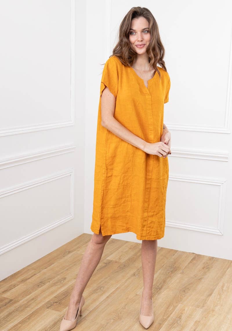 37692 TUNIC IN 100% LINEN: BOTANICAL