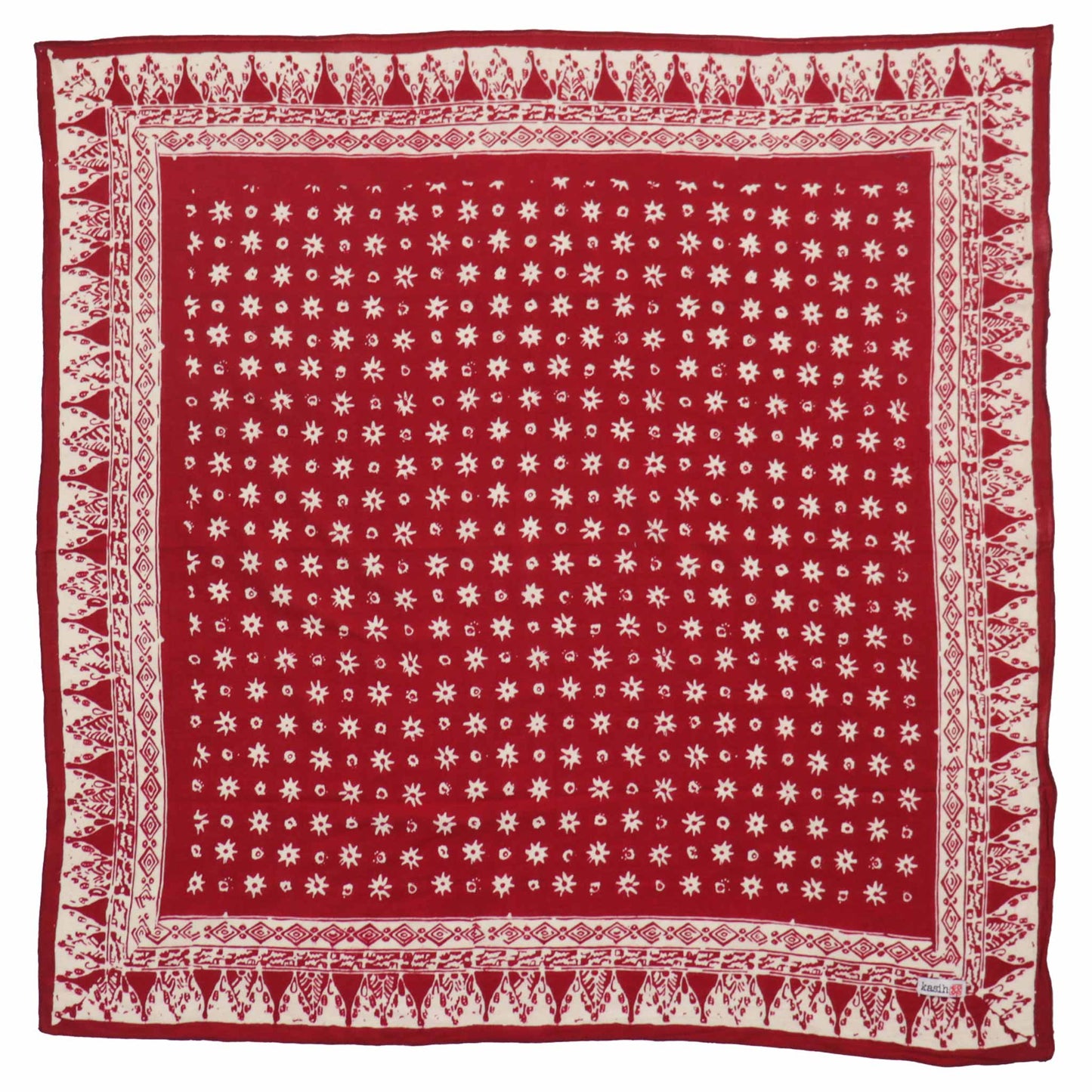 Hand Dyed Batik Bandana, 100% Soft Cotton, Celebrations, Red