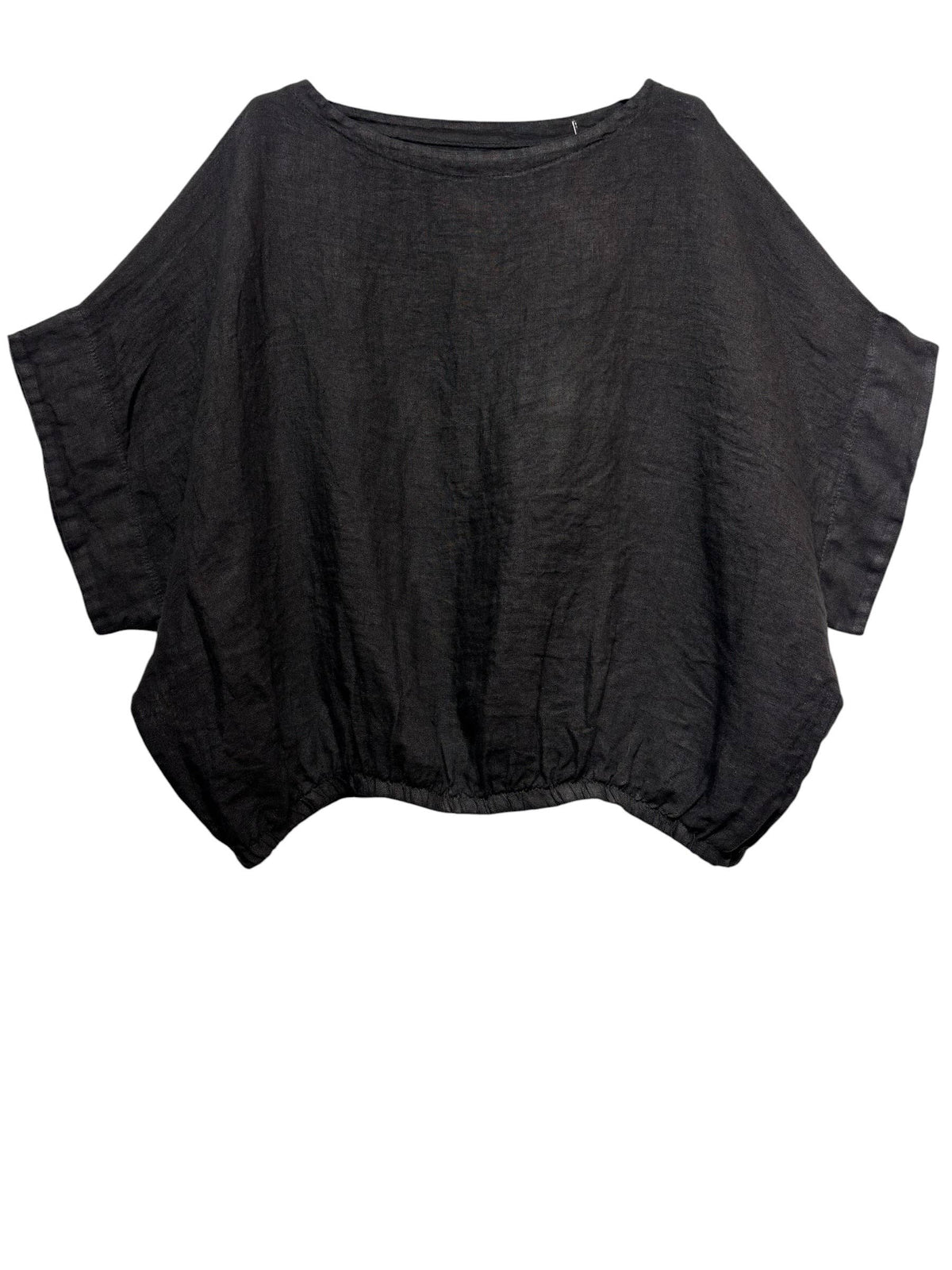 9558 Oversized linen tunic with elasticated hem
