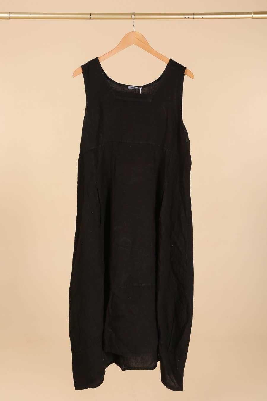 322 Solid women's linen dress with pocket
