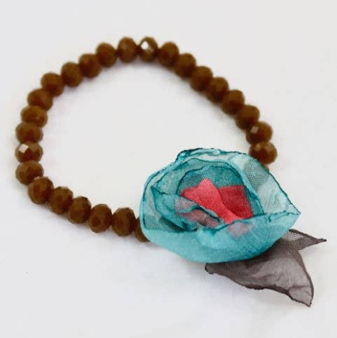 Auburn Crystal Flower Bracelet -The Classics Collection- B1-1008