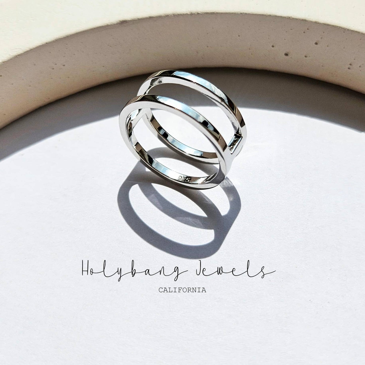 MINIMALIST DOUBLE BAND RING - R-F7936