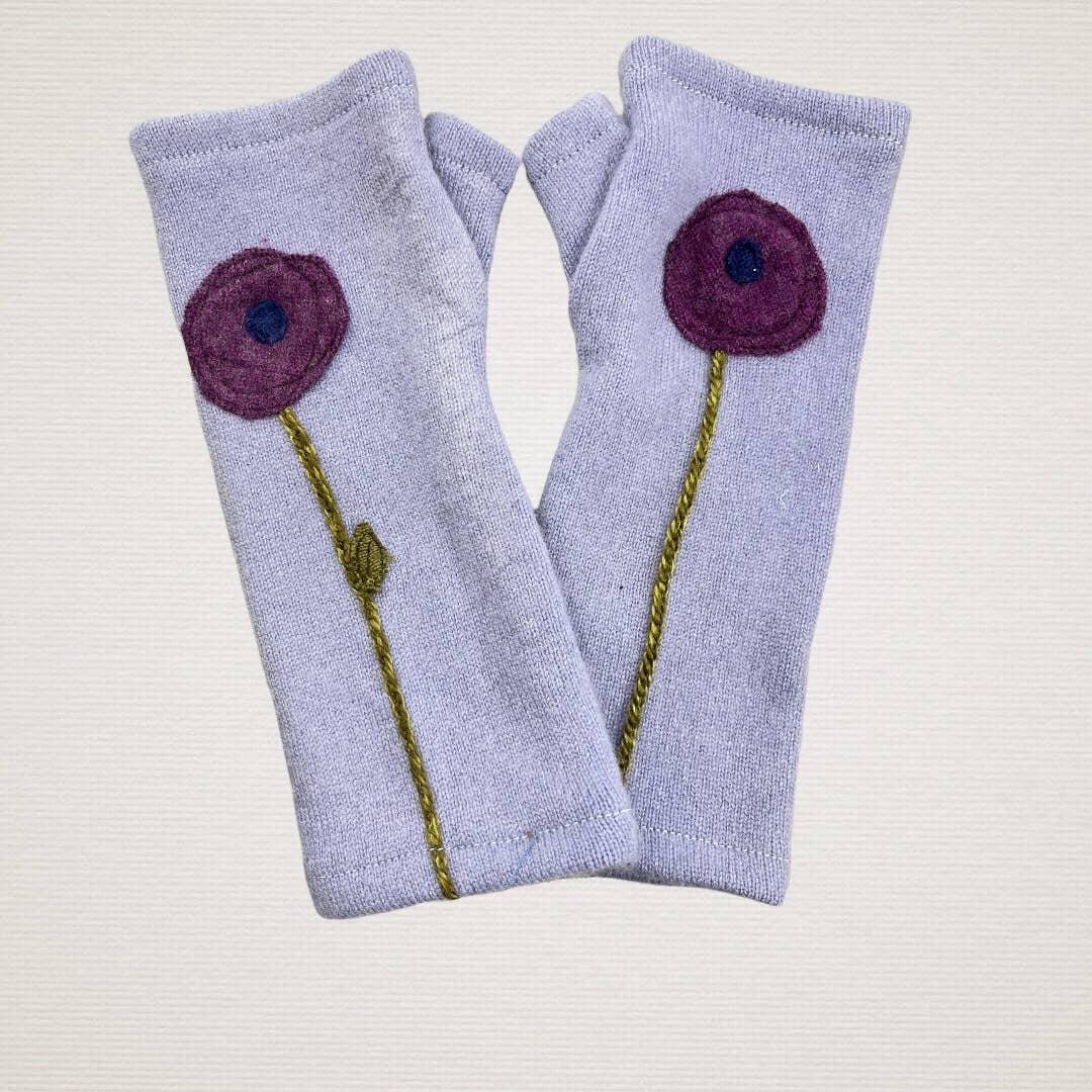 Fingerless Cashmere Gloves-Poppy