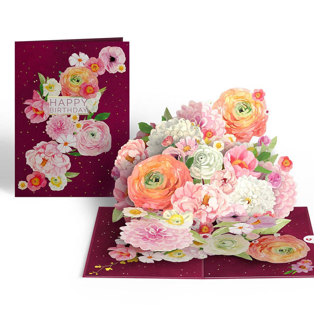 Blush Blooms Birthday Pop-Up Card 5x7"