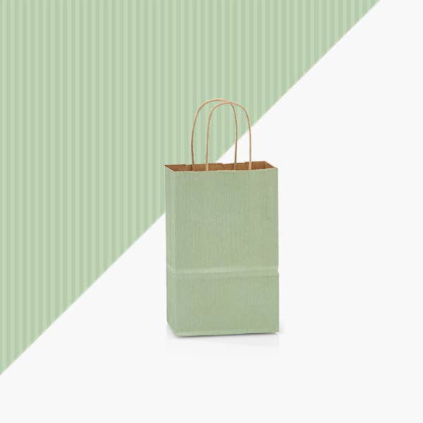 Recycled Shadow Stripe Kraft Paper Retail Shopping Bags