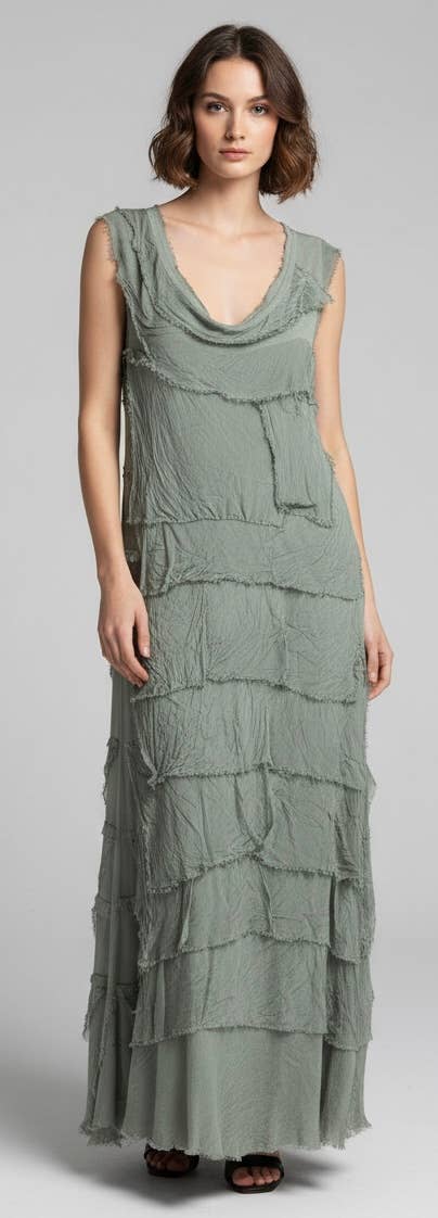 Silk Maxi Ruffle Dress
No Tariffs Will Be Added