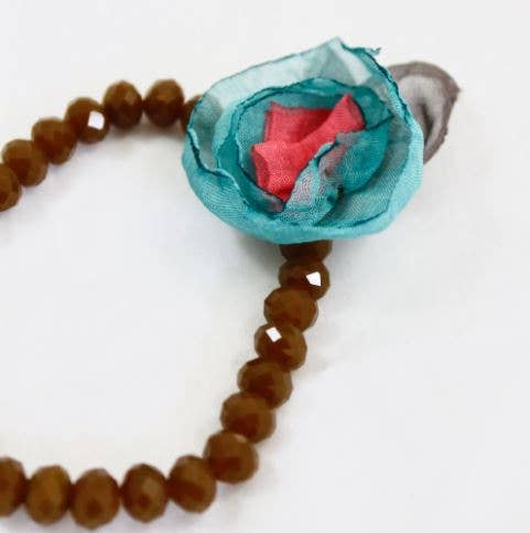 Auburn Crystal Flower Bracelet -The Classics Collection- B1-1008