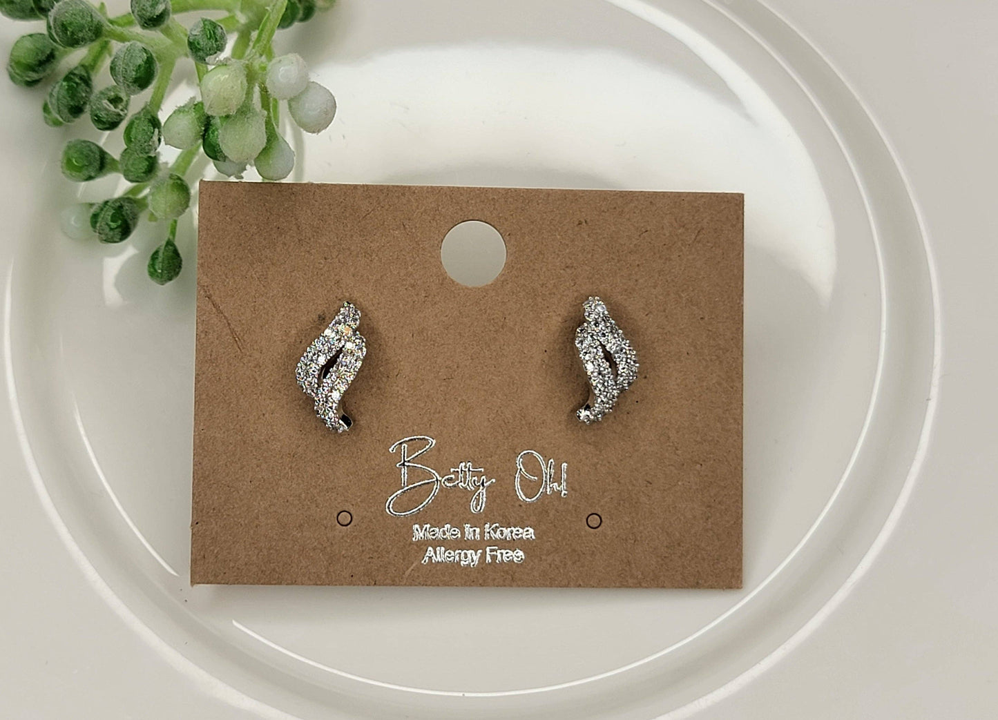 Cz Post Earrings - 1/2" Length