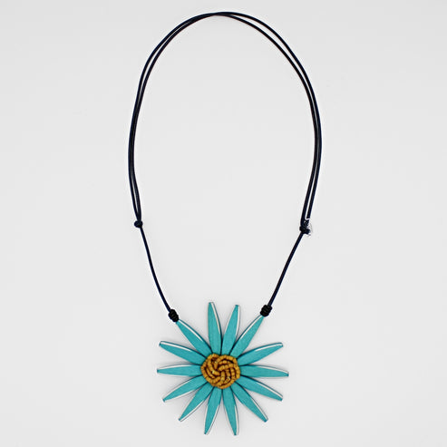 Teal Amaya Flower Necklace