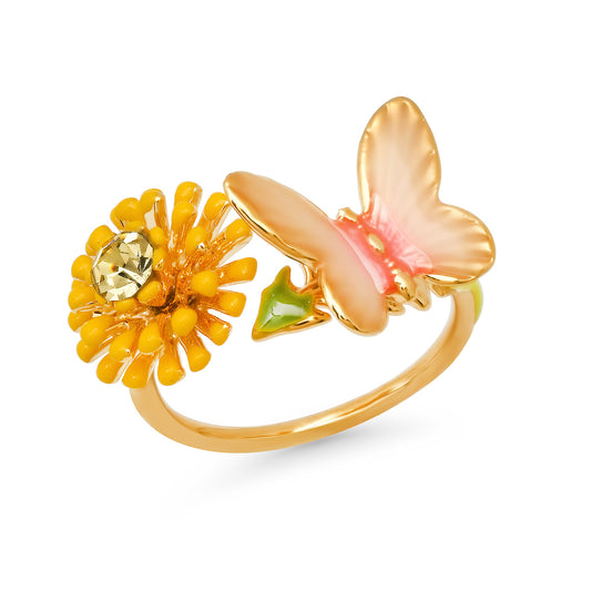 Butterfly and Daisy Open Ring