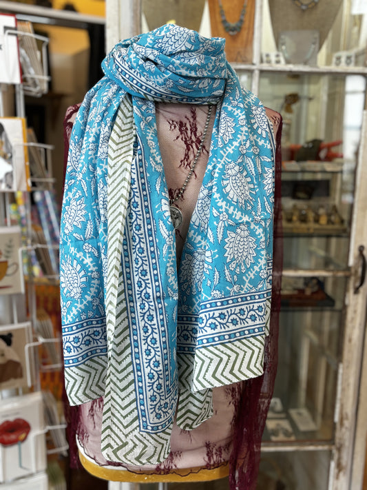 Turquoise Cotton Scarf