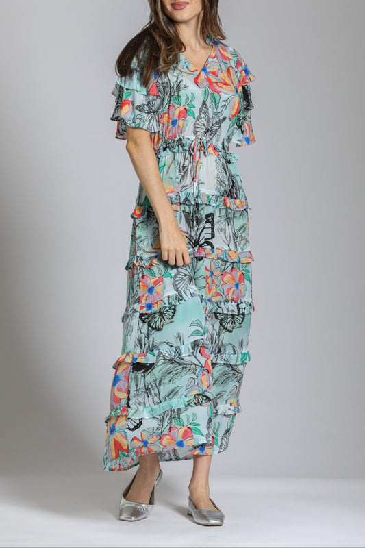 Ruffle & Tiered Maxi Dress