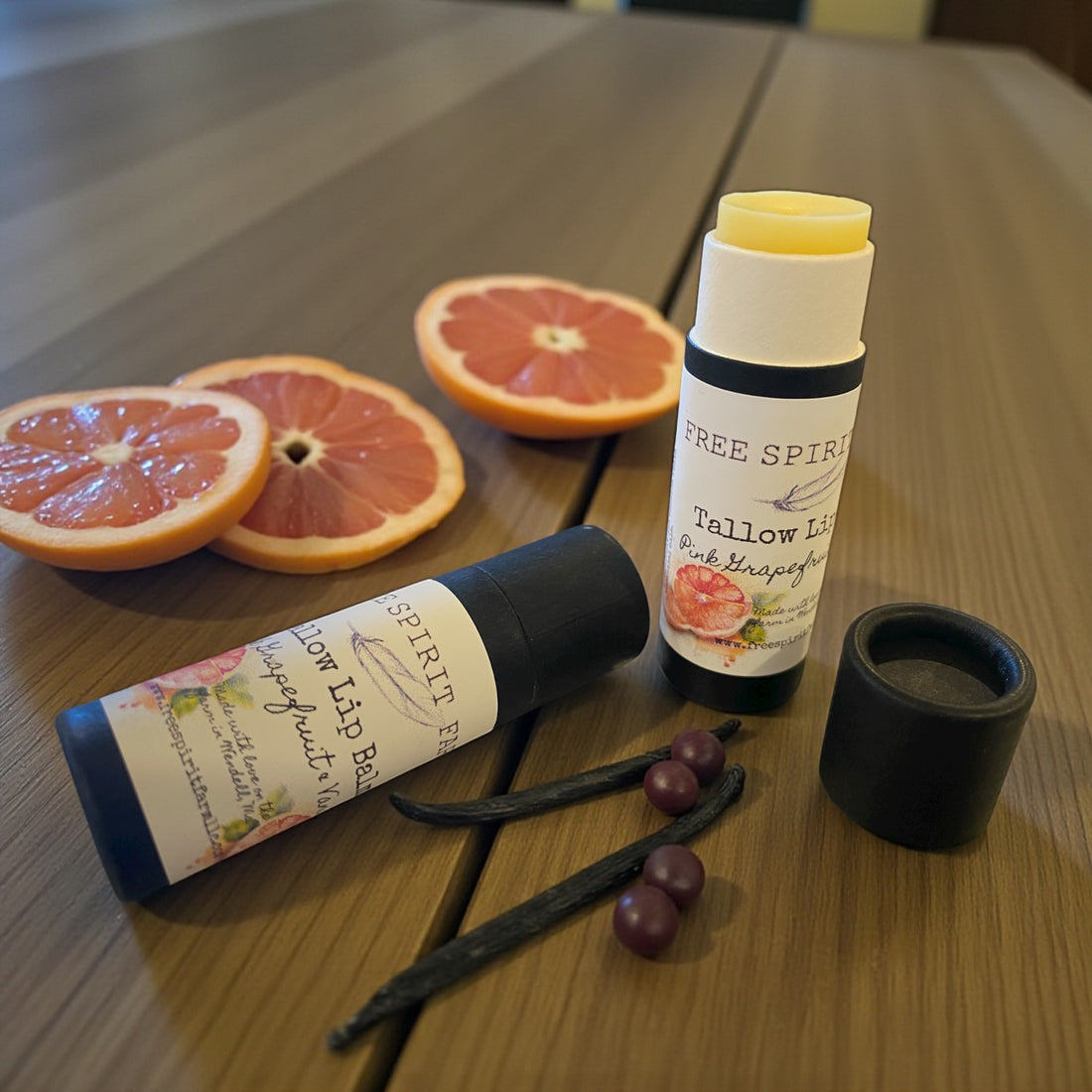 Tallow Lip Balm Pink Grapefruit & Vanilla
