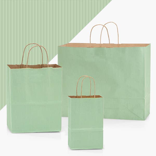 Recycled Shadow Stripe Kraft Paper Retail Shopping Bags