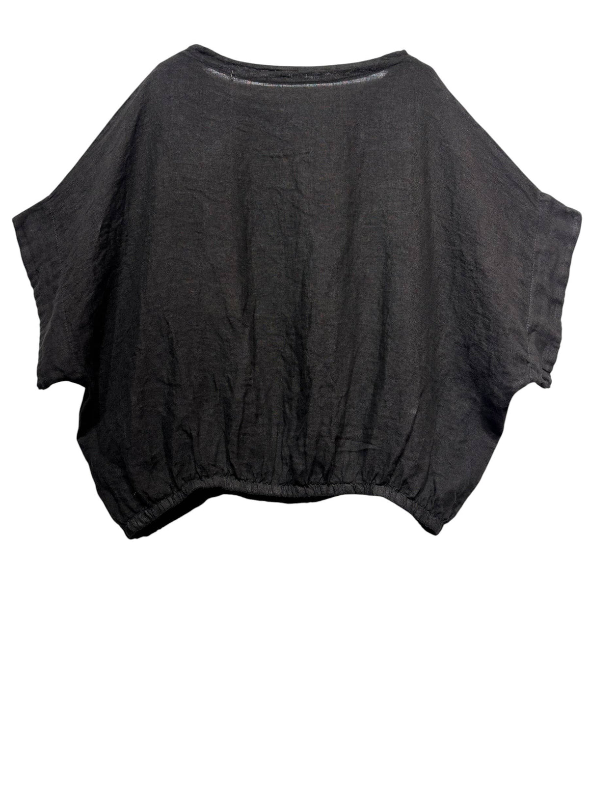 9558 Oversized linen tunic with elasticated hem