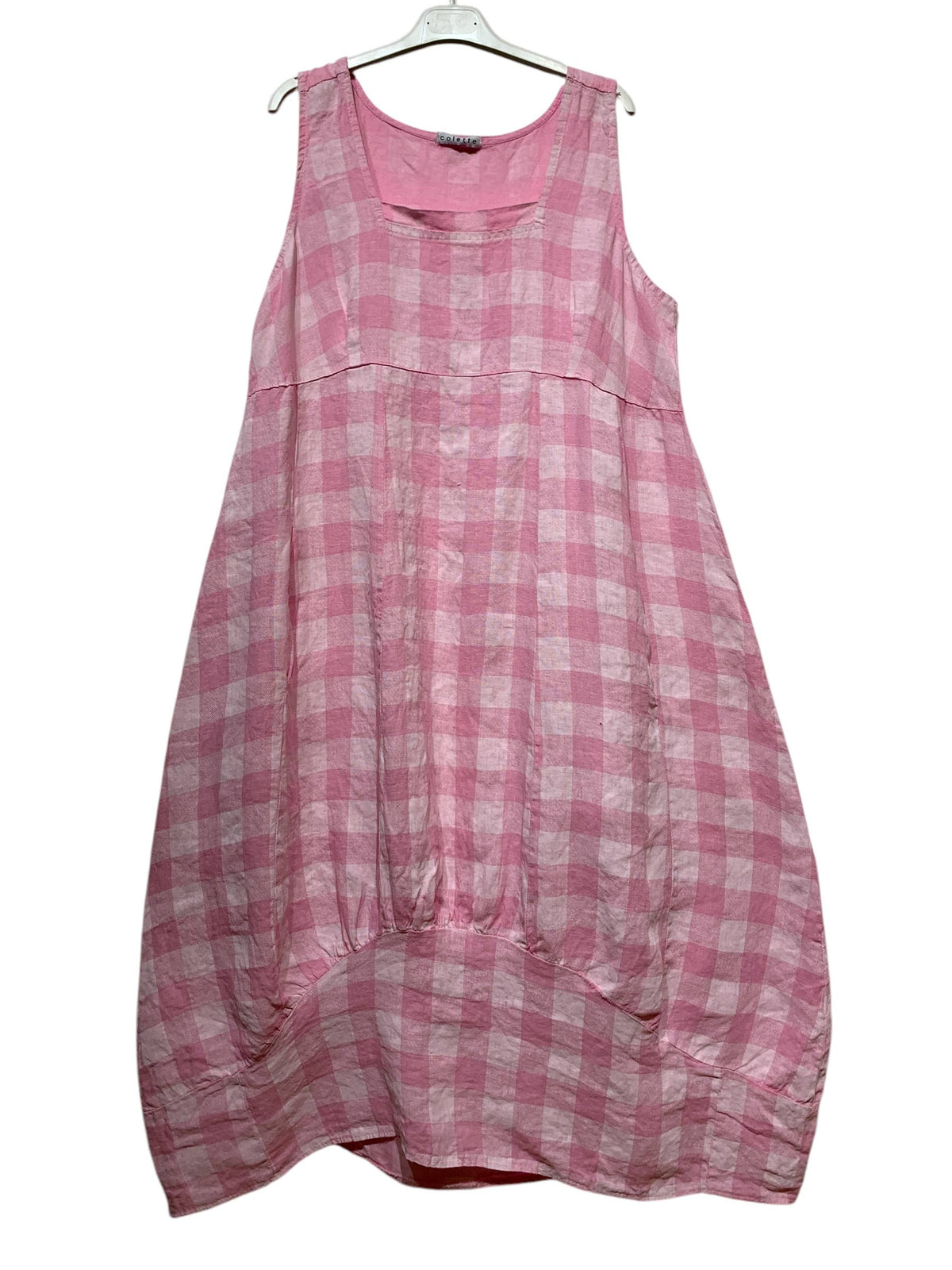 322 LINEN DRESS WITH VICHY CHECKS: CACCIU