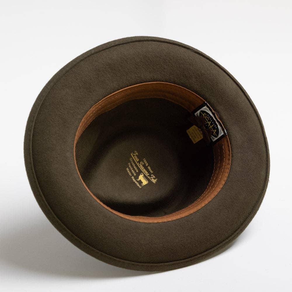Mens Winter Wool Felt Crushable Fedora Hat- Bristol