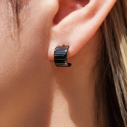 THICK OPEN HUGGIE EARRINGS