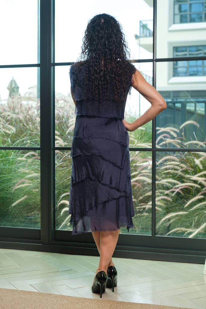 Mariana Silk Ruffle Dress (DT202)