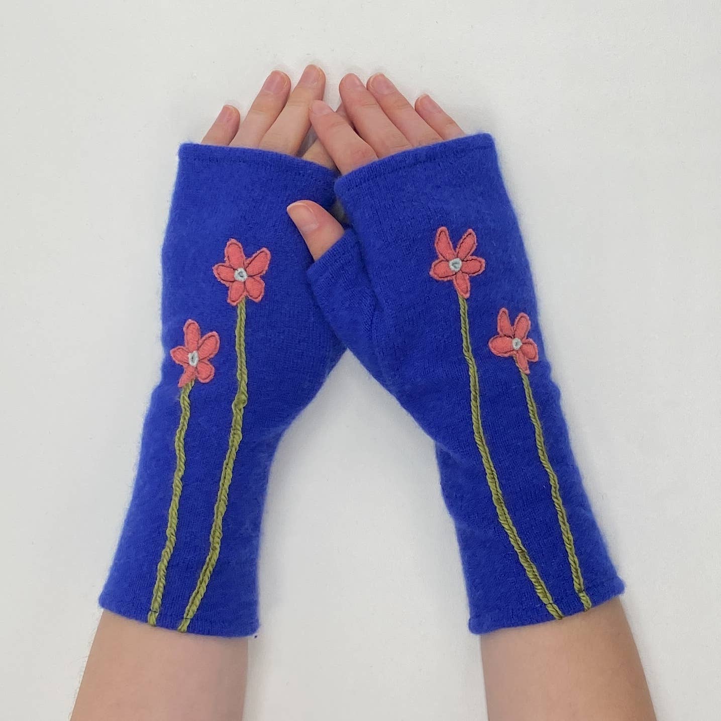 Fingerless Cashmere Gloves-Wildflower