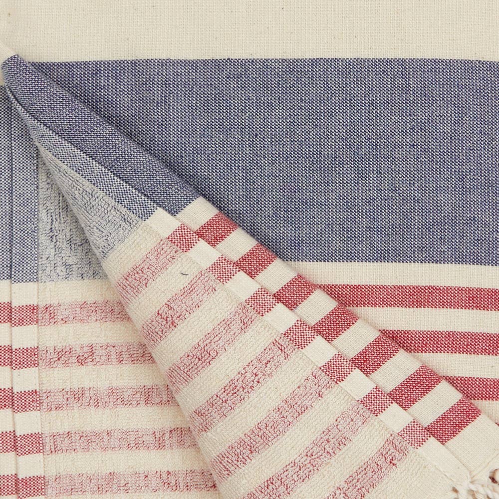 Navy Red Turkish Towels Terryback Beach Bath Patriotic 4july