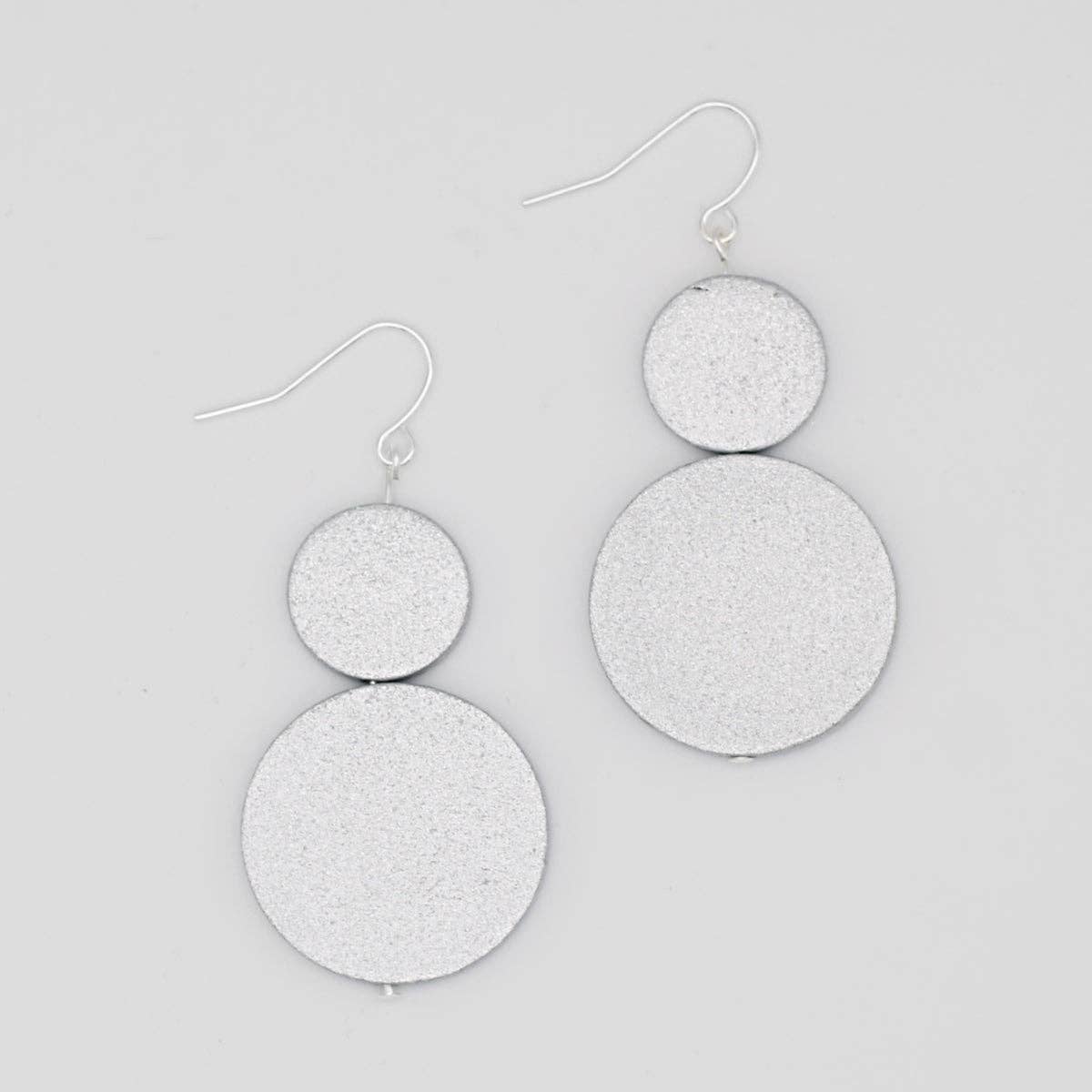 Silver Double Bead Sarah Earrings