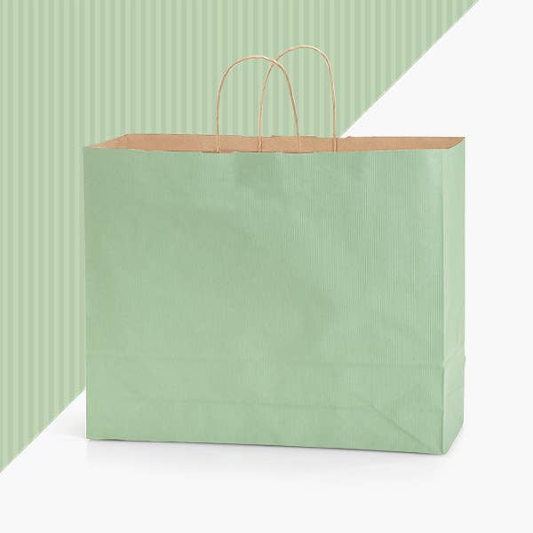 Recycled Shadow Stripe Kraft Paper Retail Shopping Bags