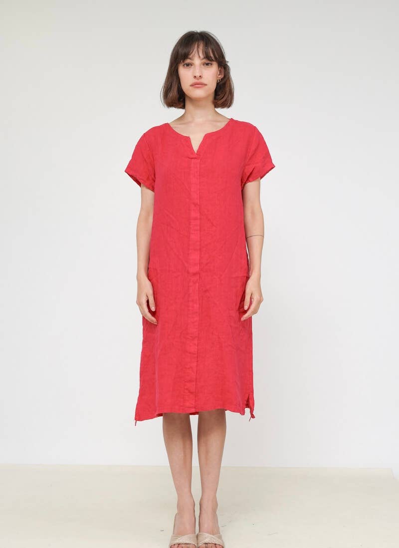 37692 TUNIC IN 100% LINEN: COPPER