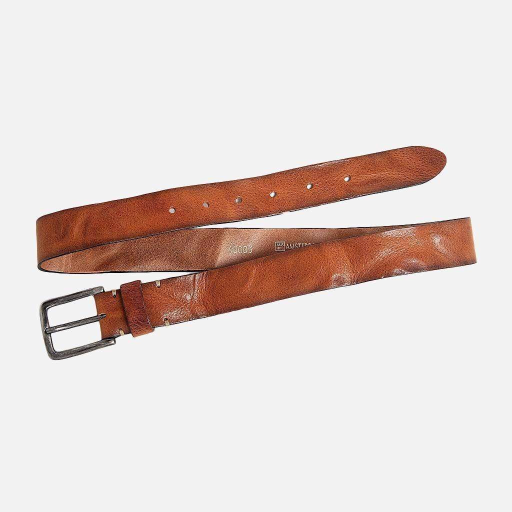 Dani | Silver Buckle Classic Casual Rugged Leather Belt