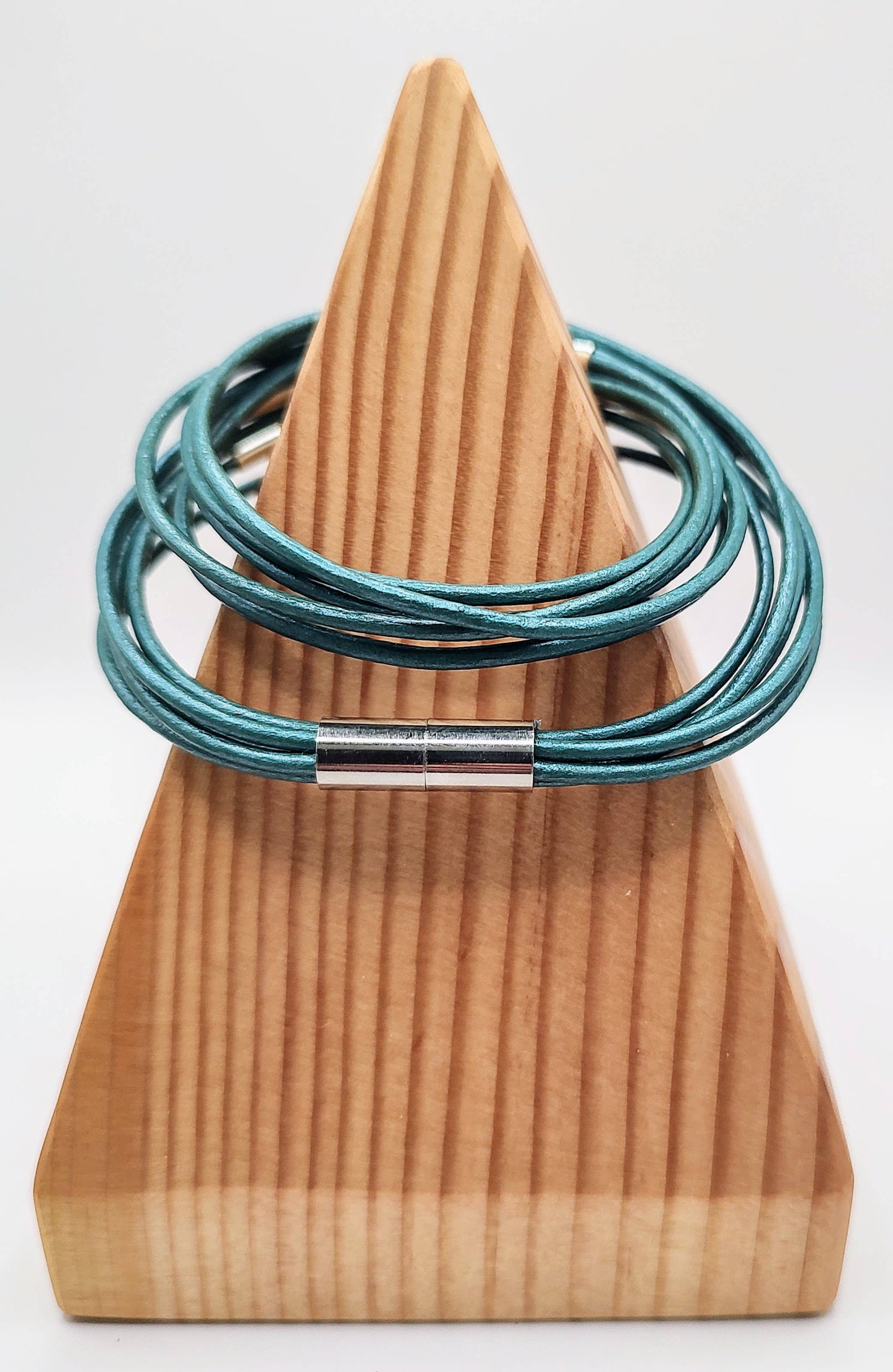 Metallic Turquoise Original Leather Wrap Bracelet