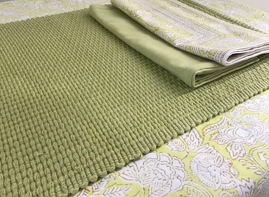 Tablemats Woven Homespun Solid Lemongrass
