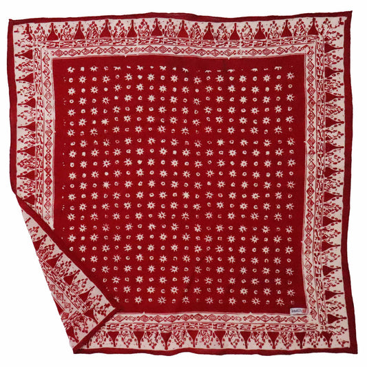 Hand Dyed Batik Bandana, 100% Soft Cotton, Celebrations, Red