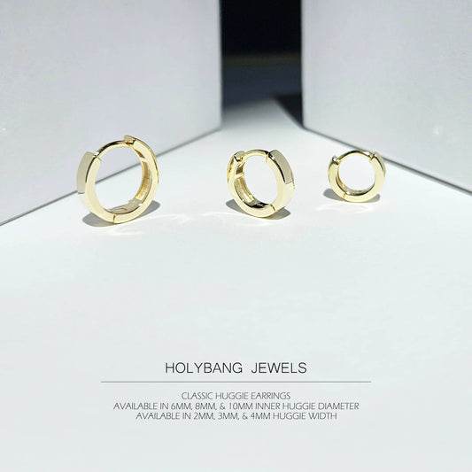 CLASSIC HUGGIE HOOP EARRINGS -E-HT1648 / E-HT1649 / E-HT1650