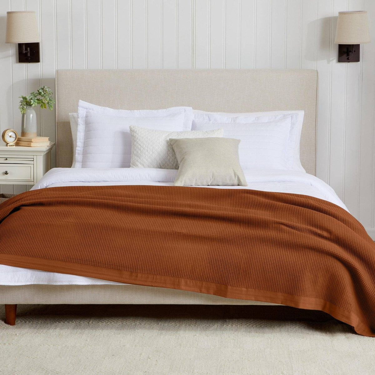 100% Cotton Small Waffle Weave Blanket - Hazel Collection