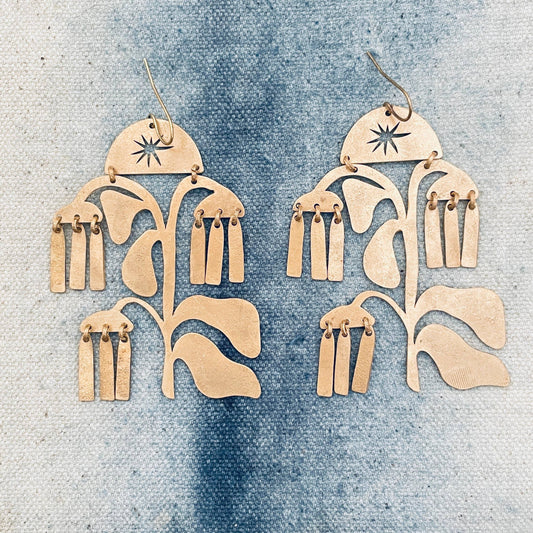 Brass Earrings, Bohemian Contemporary Handmade Jewelry