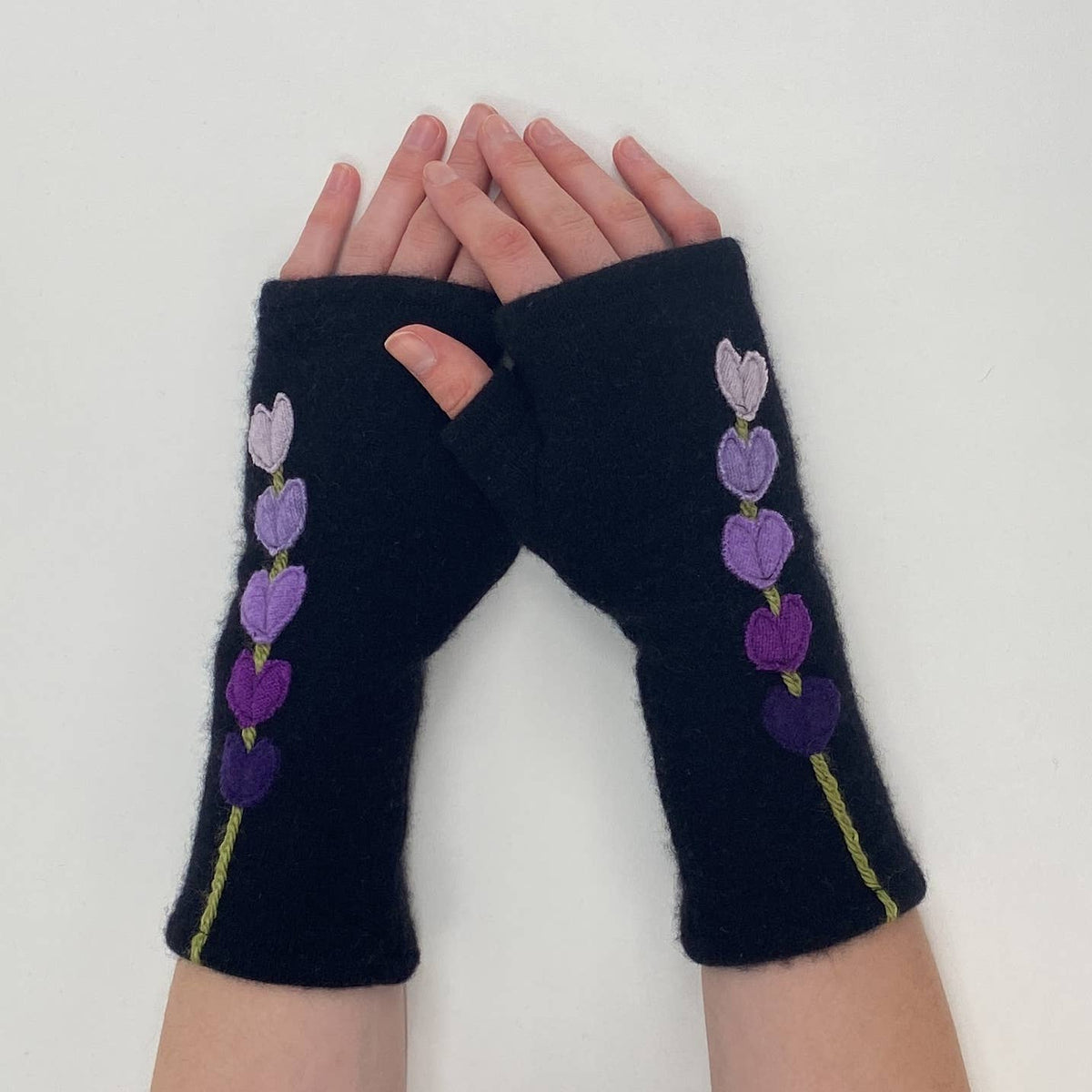 Fingerless Cashmere Gloves-Lupine