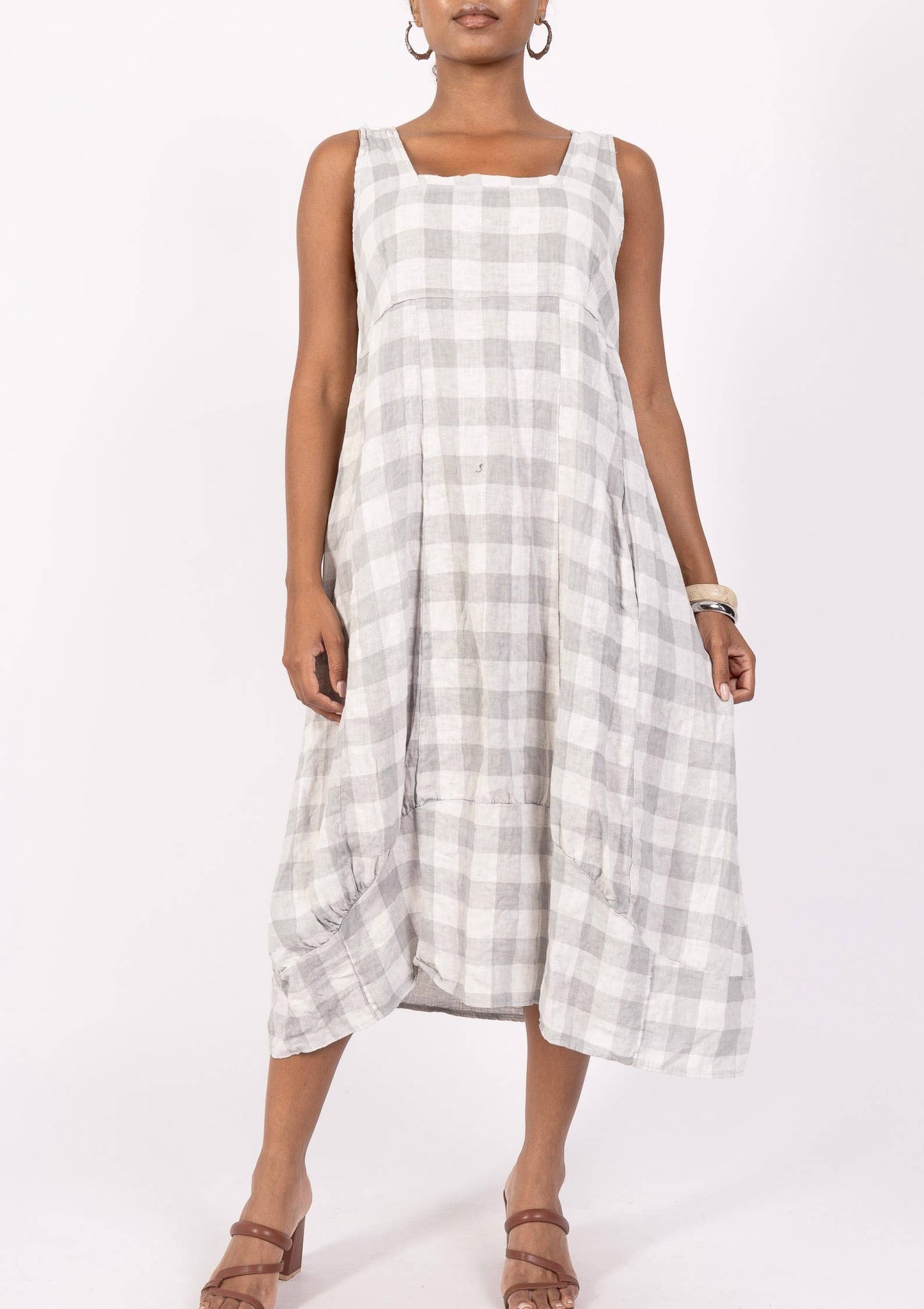 Gingham Linen Dress