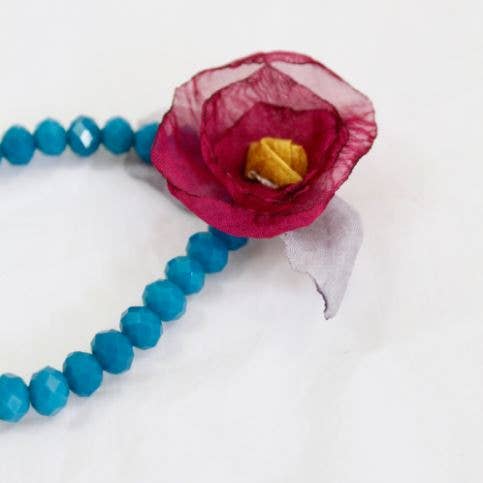 Turquoise Crystal Flower Bracelet -The Classics Collection- B1-1009