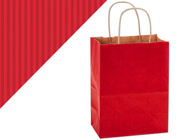 Recycled Shadow Stripe Kraft Paper Retail Shopping Bags