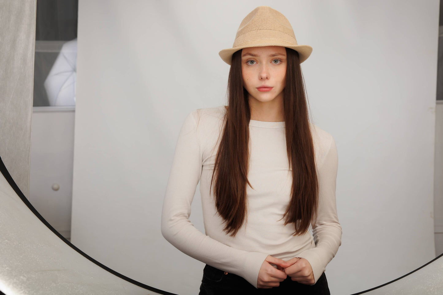 23S-0822 Boiled Wool Small Brim Fedora Hat