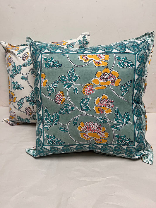Pillow Printed 18" x 18" Cornflower Green