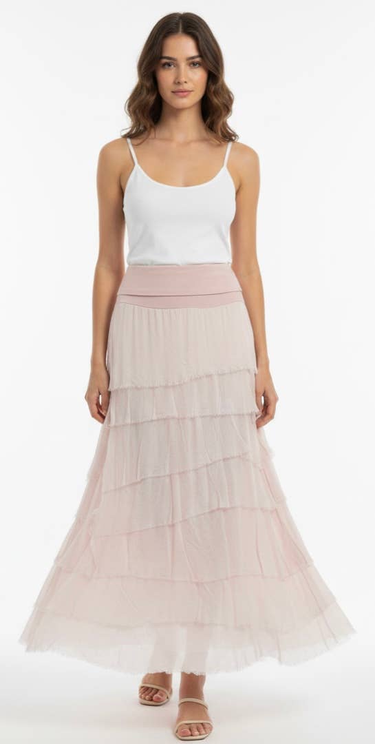 Silk Ruffle Skirt