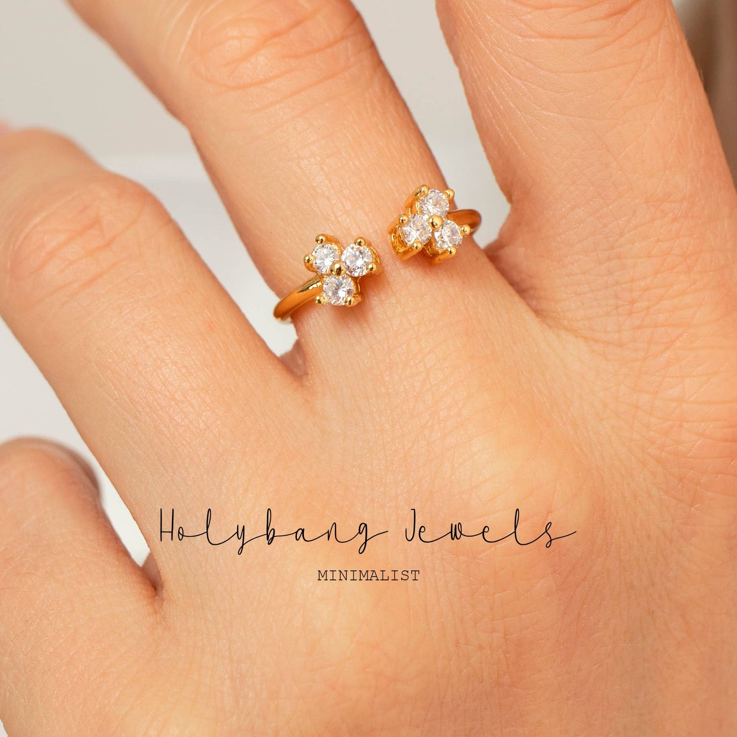 TRIPLE CRYSTAL CUFF RING - R-F7255