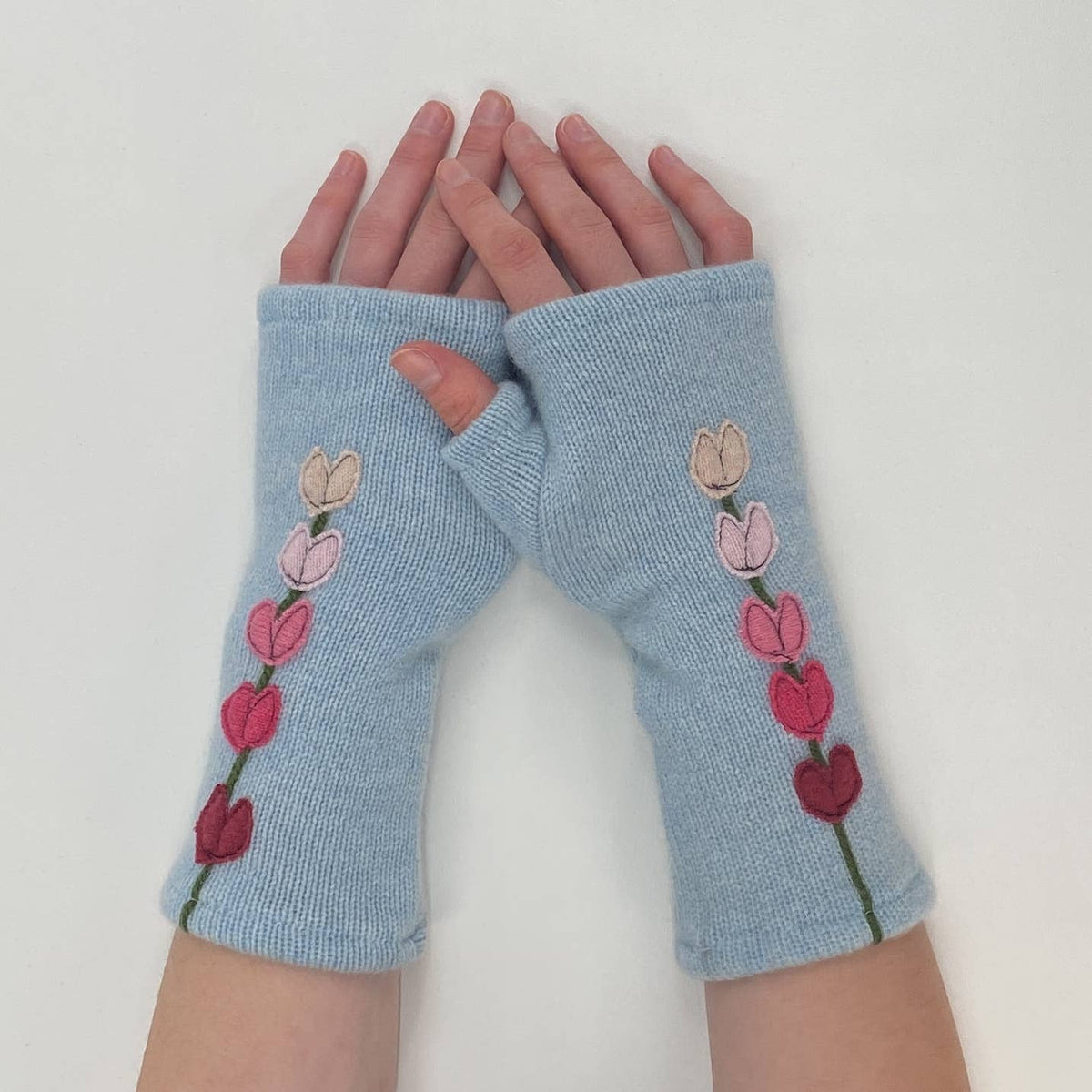 Fingerless Cashmere Gloves-Lupine