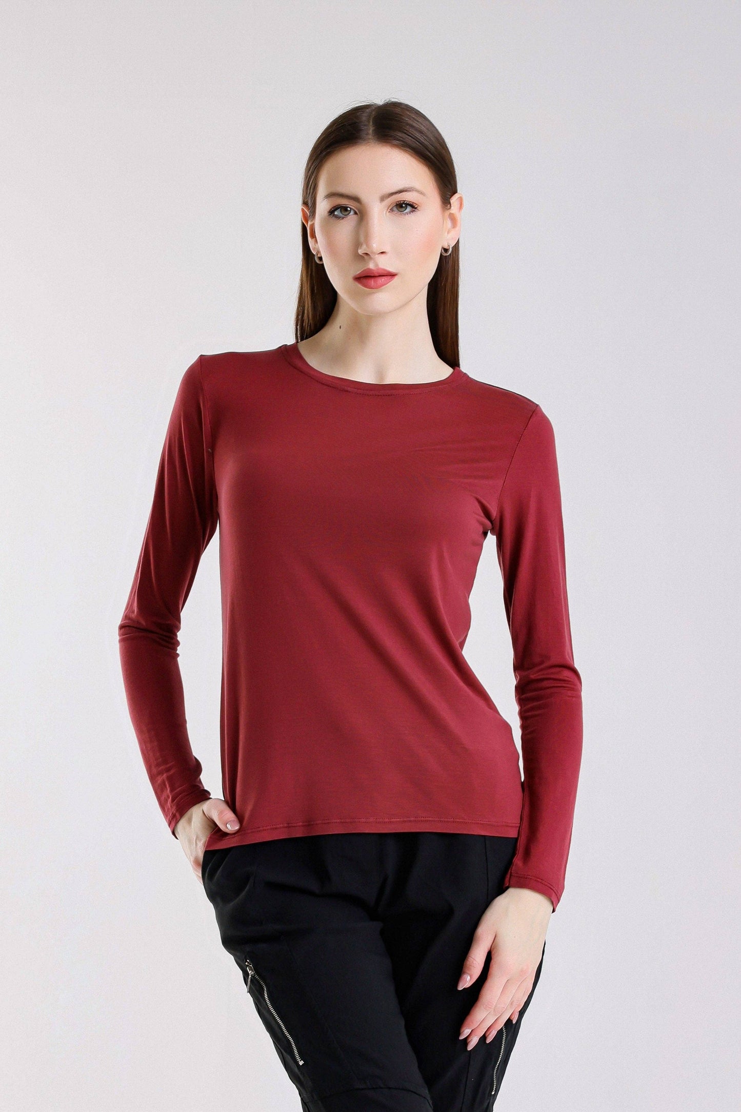 Renata Long Sleeve Crew Neck Tee (BLS432)